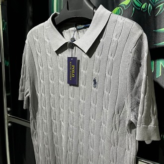 Polo Ralph Lauren Gri Premium Saç Örgü Polo Yaka Tshirt