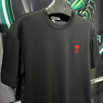 Ami Paris Siyah Premium Bisiklet Yaka Tshirt