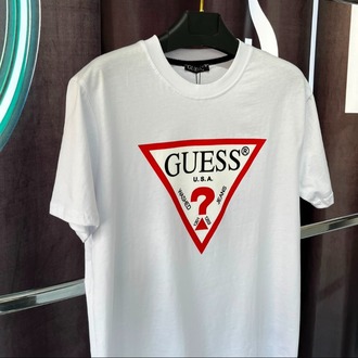 Guess Beyaz Premium Bisiklet Yaka T-Shirt
