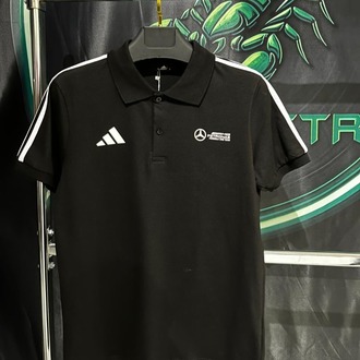 Adidas x Mercedes-AMG Petronas Siyah Premium Polo Yaka Tshirt