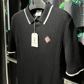 Casablanca Siyah İthal Premium Fitilli Polo Yaka Tshirt