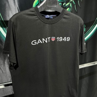 Gant Siyah Premium Bisiklet Yaka Tshirt
