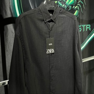 Zara Siyah Premium Keten Gömlek