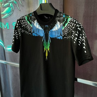 Marcelo Burlon Siyah Wings Premium Bisiklet Yaka T-Shirt