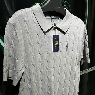 Polo Ralph Lauren Gri Premium Saç Örgü Polo Yaka Tshirt