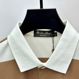Loro Piana Striped Cotton Knit Polo