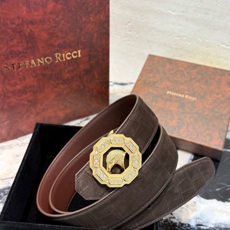 Stefano Ricci Eagle Buckle Crocodile Belt