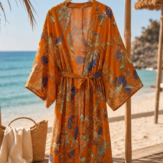 Solar Botanik Saf İpek Kimono