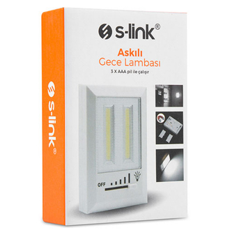 S-link SL-8700 Kademe Ayarlı Led 3*AAA Pilli Gece Lambası