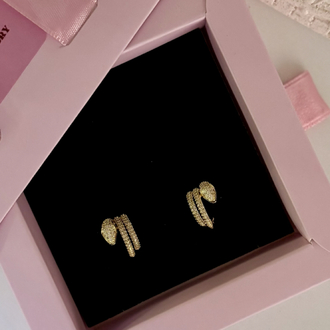Tasarım Gold Snake Küpe