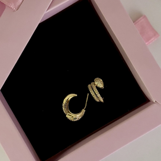 Tasarım Gold Snake Küpe