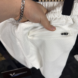 Lacoste Mesh Kumaş Şort Takım (beyaz)