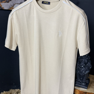 U.S. Polo Assn. Nakış Arma Oversize T-shirt (krem) 