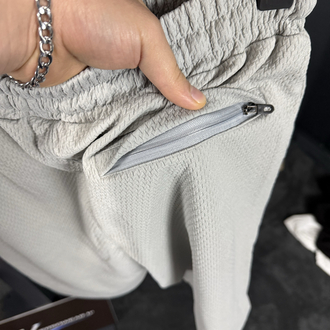 Lacoste Mesh Kumaş Şort Takım (açık gri)