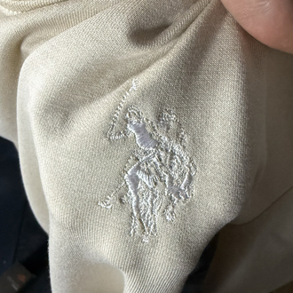 U.S. Polo Assn. Nakış Arma Oversize T-shirt (krem) 