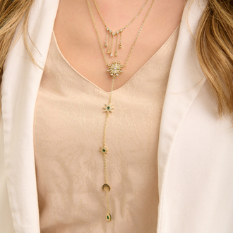 Green flower necklace