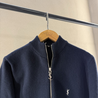 Saint Laurent Premium Zip Kaşmir Lacivert