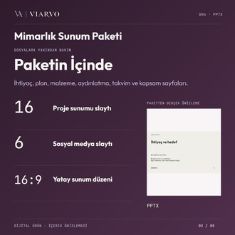 Mimarlık Proje Sunum Paketi (PPTX)