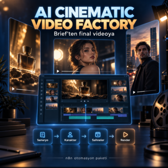 ai cinematic video factory - karakterden final videoya n8n otomasyon paketi