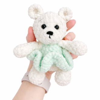 Mint Yeşili Elbiseli Peluş Ayı
