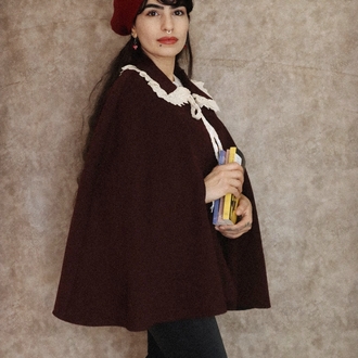 VİNTAGE BORDO PELERİN