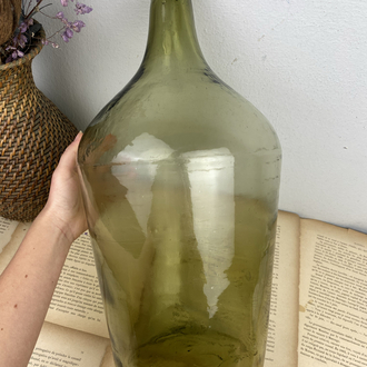 Antika Yeşil Üfleme Cam Demijohn / 12 L Damacana 
