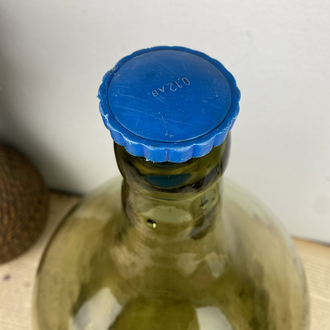Antika Yeşil Üfleme Cam Demijohn / 12 L Damacana 