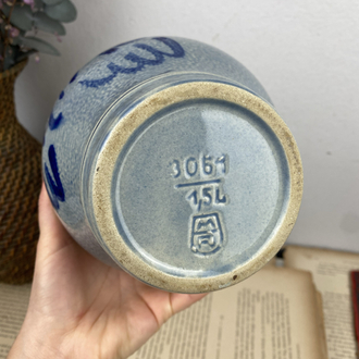Vintage Alman Tuz Sırlı Seramik Sürahi 1,5 lt 