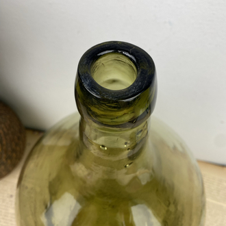 Antika Yeşil Üfleme Cam Demijohn / 12 L Damacana 
