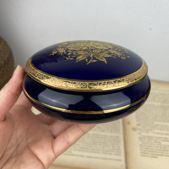 Vintage Fransız Tharaud Limoges Damgalı Porselen Kutu 