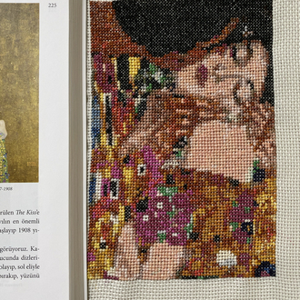 The kiss Gustav Klimt kanaviçe tablo
