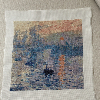 Monet Sunrise kanaviçe tablo