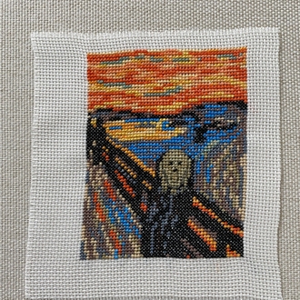 Çığlık Edvard Munch kanaviçe tablo