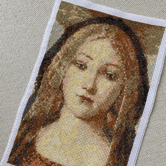 Botticelli virgin and child kanaviçe tablo