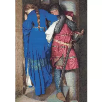 35x54 cm Hellelil and Hildebrand, the Meeting on the Turret Stairs by Frederic William Burton
