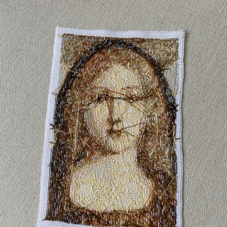 Botticelli virgin and child kanaviçe tablo