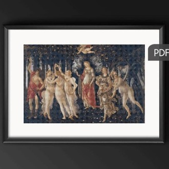 Primavera Sandro Botticelli kanaviçe deseni large pattern