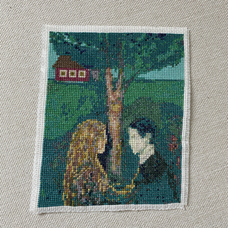 Edvard munch eye in eye Kanaviçe tablo