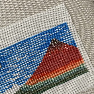 Red Fuji Hokusai Kanaviçe Tablo