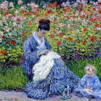claude monet kanaviçe deseni 55x46 cm ( camille monet ) 59 renkli.