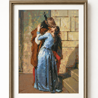 Francesco Hayez The Kiss kanaviçe deseni 15 x 22 cm 39 renk
