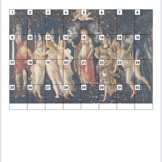 Primavera Sandro Botticelli kanaviçe deseni large pattern