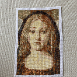 Botticelli virgin and child kanaviçe tablo