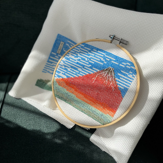 Red Fuji Hokusai Kanaviçe Tablo