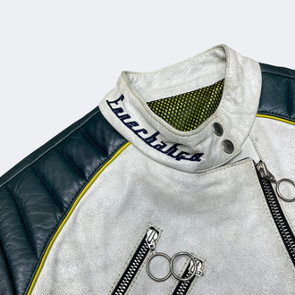 Fenerbahçe Vintage Koleksiyon Hakiki Deri Ceket Biker Y2K