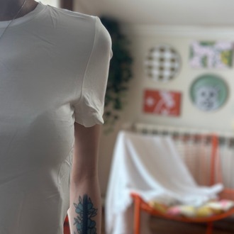 Kadın Basic Beyaz Kısa Kollu Crop Tişört