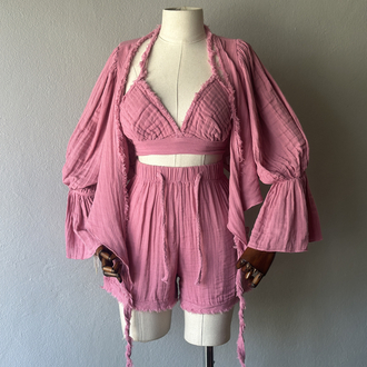 Özel tasarım boho - 3lü takım - pembe 