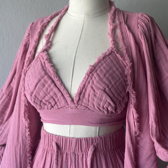 Özel tasarım boho - 3lü takım - pembe 