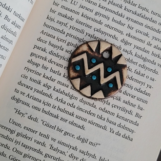 Ahşap Görünümlü Vintage Kolye Ucu