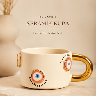 Voi ADA Ceramics Renkli Nazar Göz Kupa